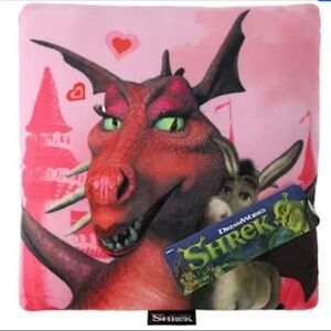 Shrek Valentine Pink Travel Pillow 12”x12” Donkey